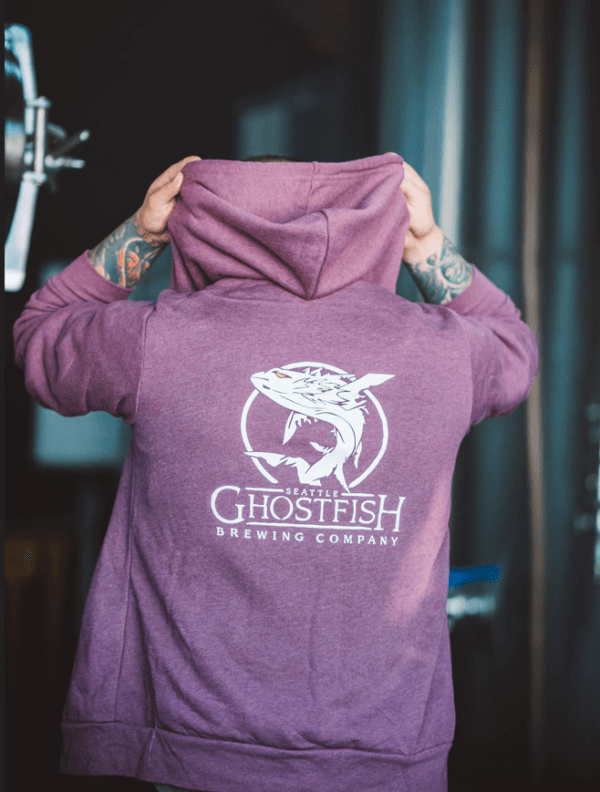 Ghostfish Unisex Fleece Full Zip Hoodie (2 Color Options) - Image 2
