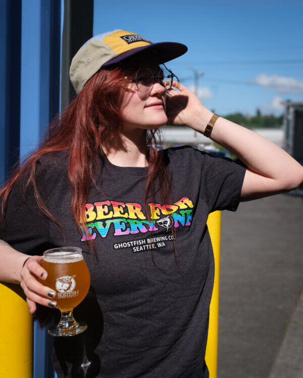 Ghostfish "Beer For Everyone" T-Shirt (Heather Black) - Image 3