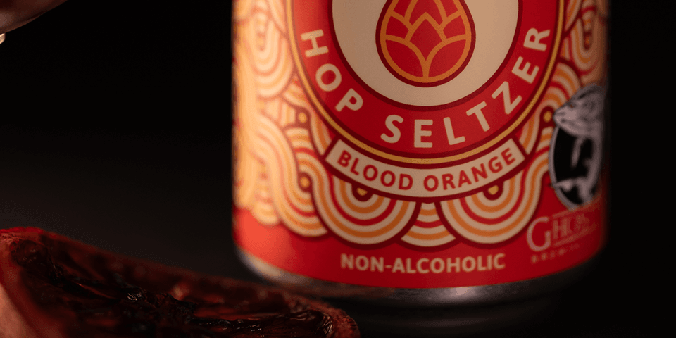 ghostfizz blood orange nonalcoholic gluten free hop seltzer